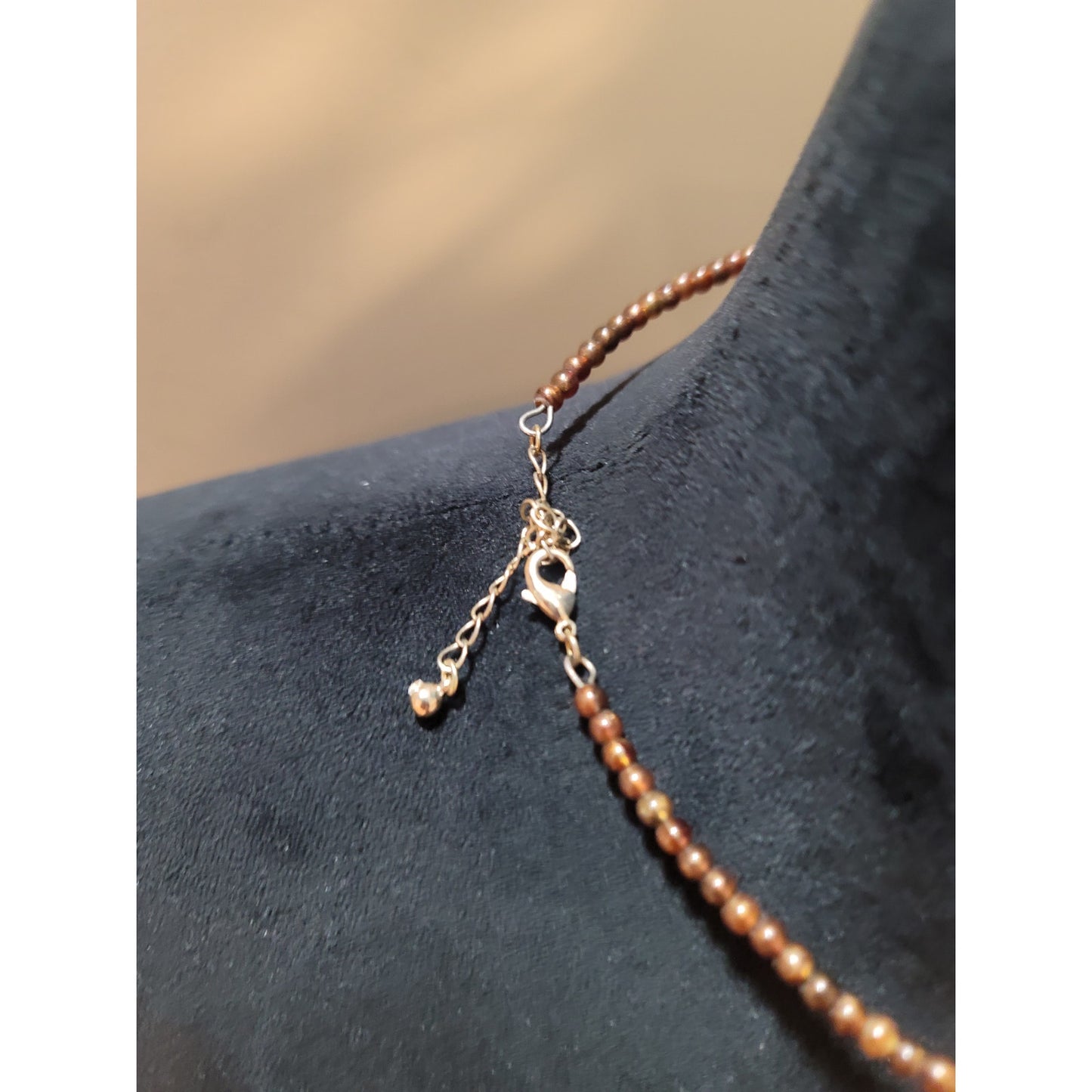 Women's Beaded Necklace With Round Filigree Pendant And Lobster Clasp Jewelry