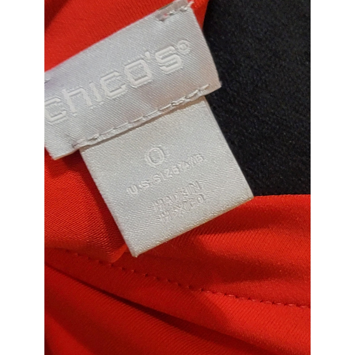 Chico’s Blouse Top Women's SZ 0 Coral Orange 3/4 Drop-Shoulder Sleeves Boat Neck