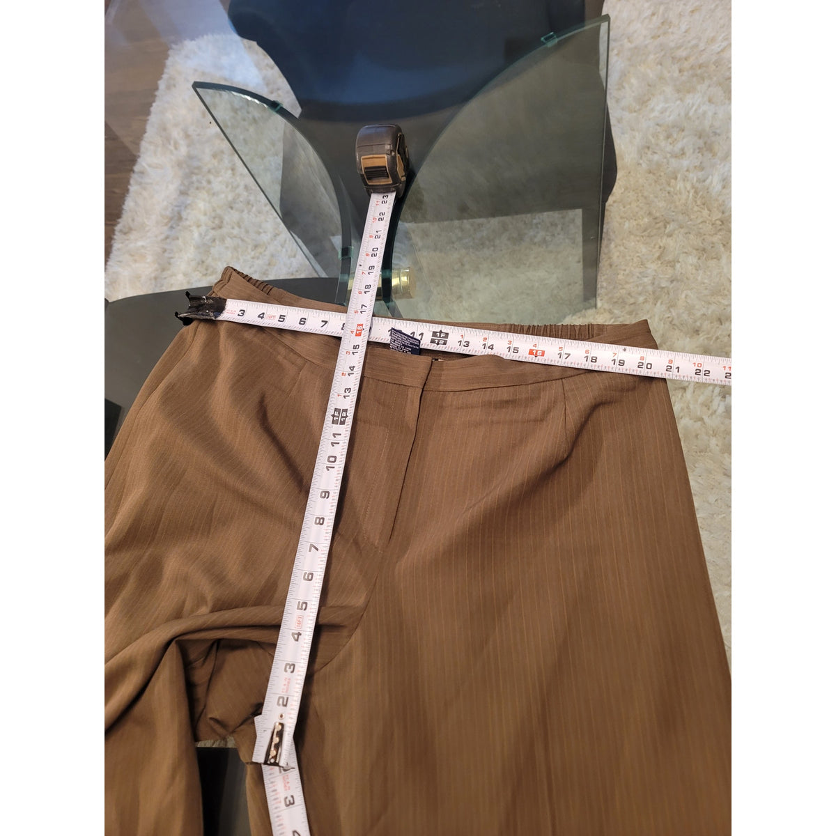Evan Picone Pants Suit Womens SZ 20W Brown Pinstripe 3-Button Blazer Welt Pocket