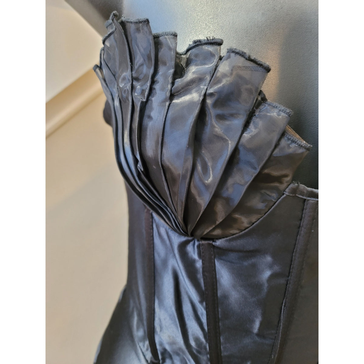 PrettyLittleThing Strapless Satin Jumpsuit Women's US 4 Black 100% Polyester