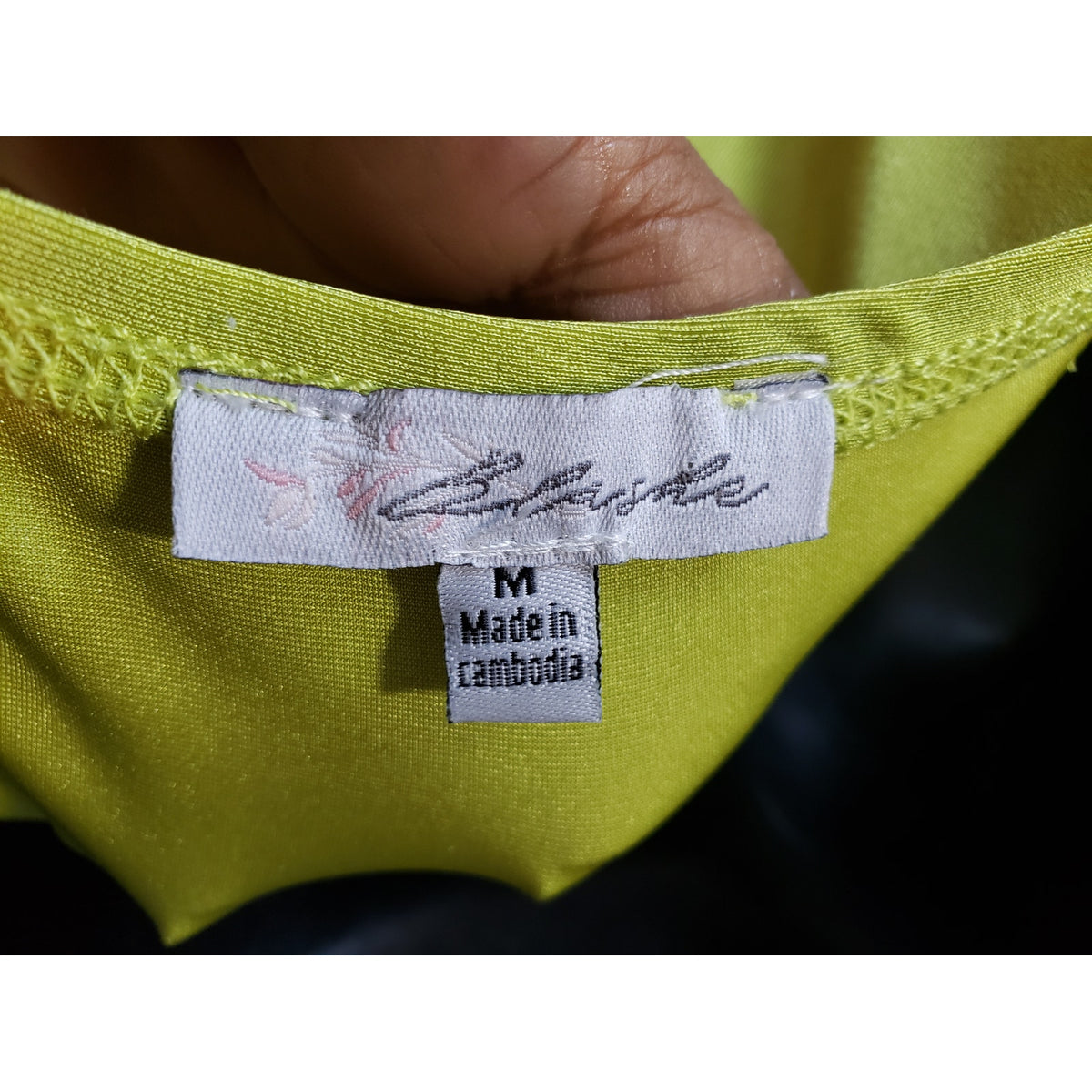 Blaishe Mini Bodycon Dress Womens Medium Lime Green Satin Faux Wrap Square Neck