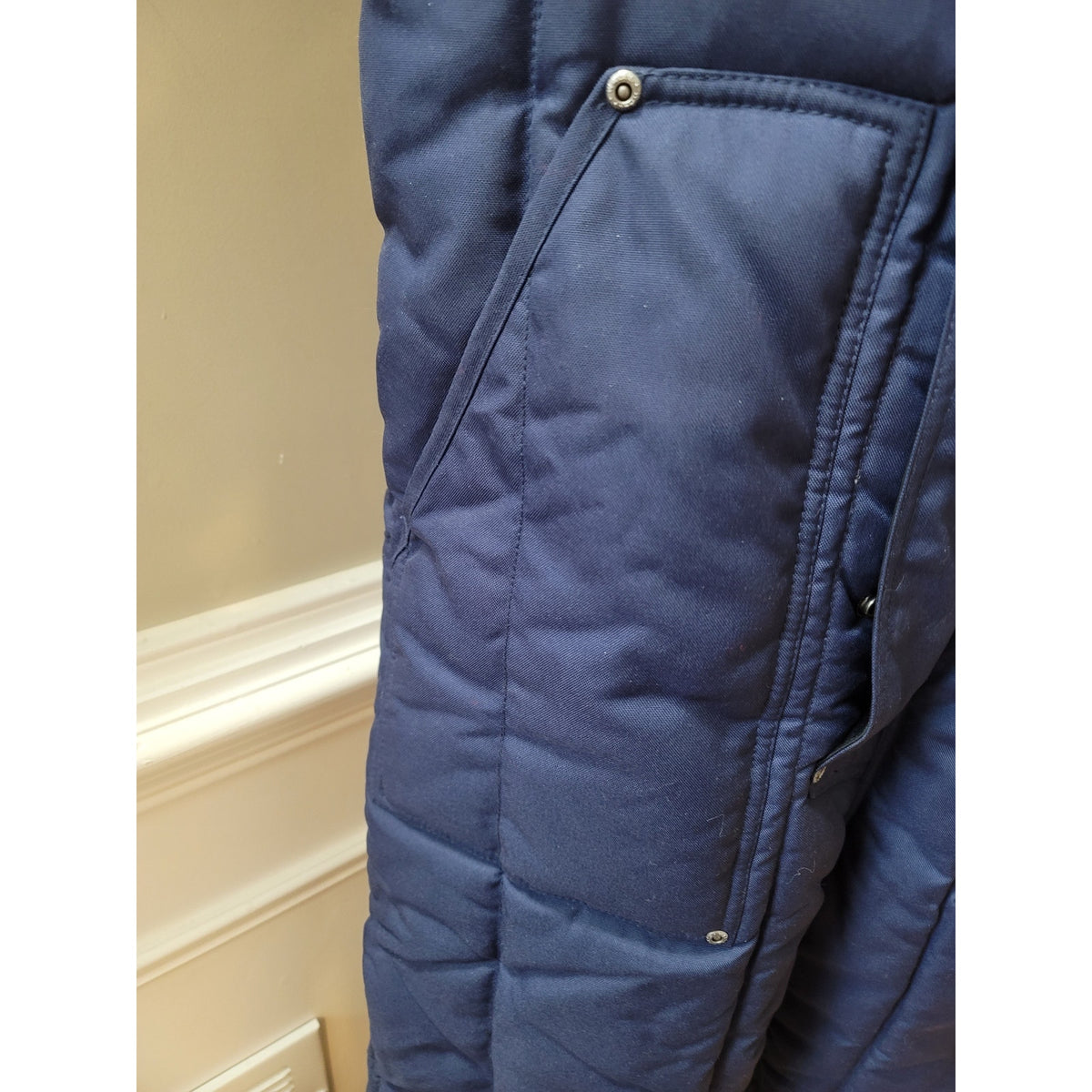 Walls Iron-Tuff Bib Men's Size Medium Navy Blue Blizzard Pruf Insulated Workwear