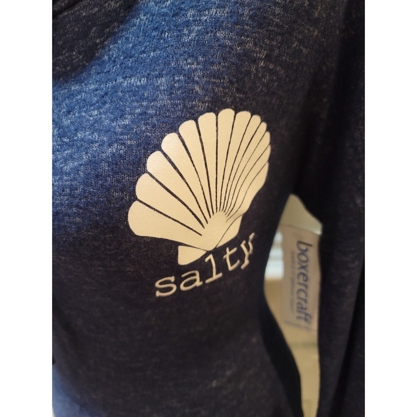 Boxercraft Pullover Hoodie Women XS Blue Long Sleeve Cowl Neck Pocket Lounge