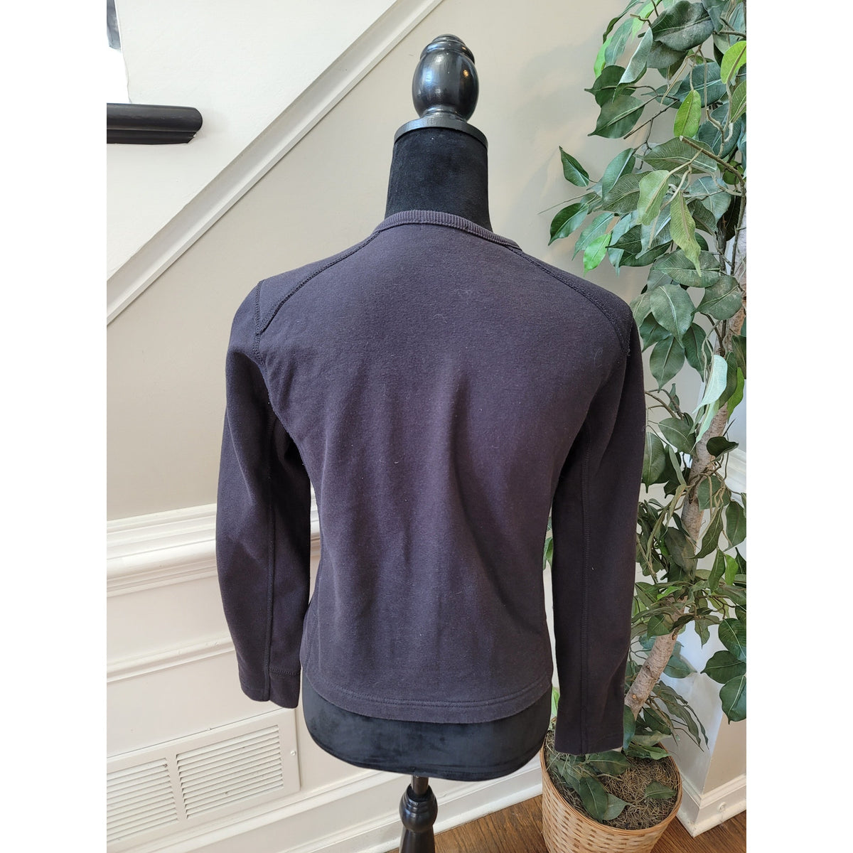 Gap Moto Jacket Women's Small Black Asymmetrical Full Zip Flatlock Stitching