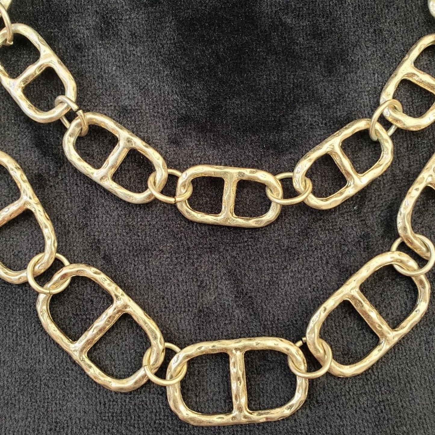 Charming Charlie Women Gold Tone Double Chunky Chain Necklace with Lobster Clasp