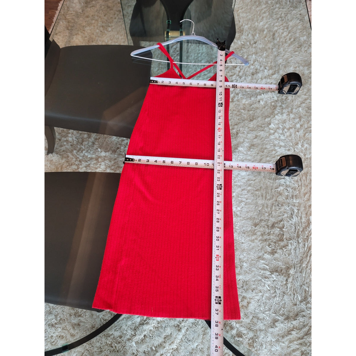 Windsor Knit Bodycon Dress Women Size Small Red Sleeveless Crisscross Back