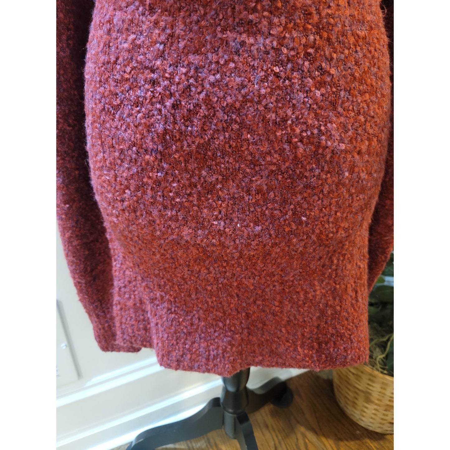 White House Black Market Cowl Neck Sweater Women's Medium Red Knit Pullover Warm