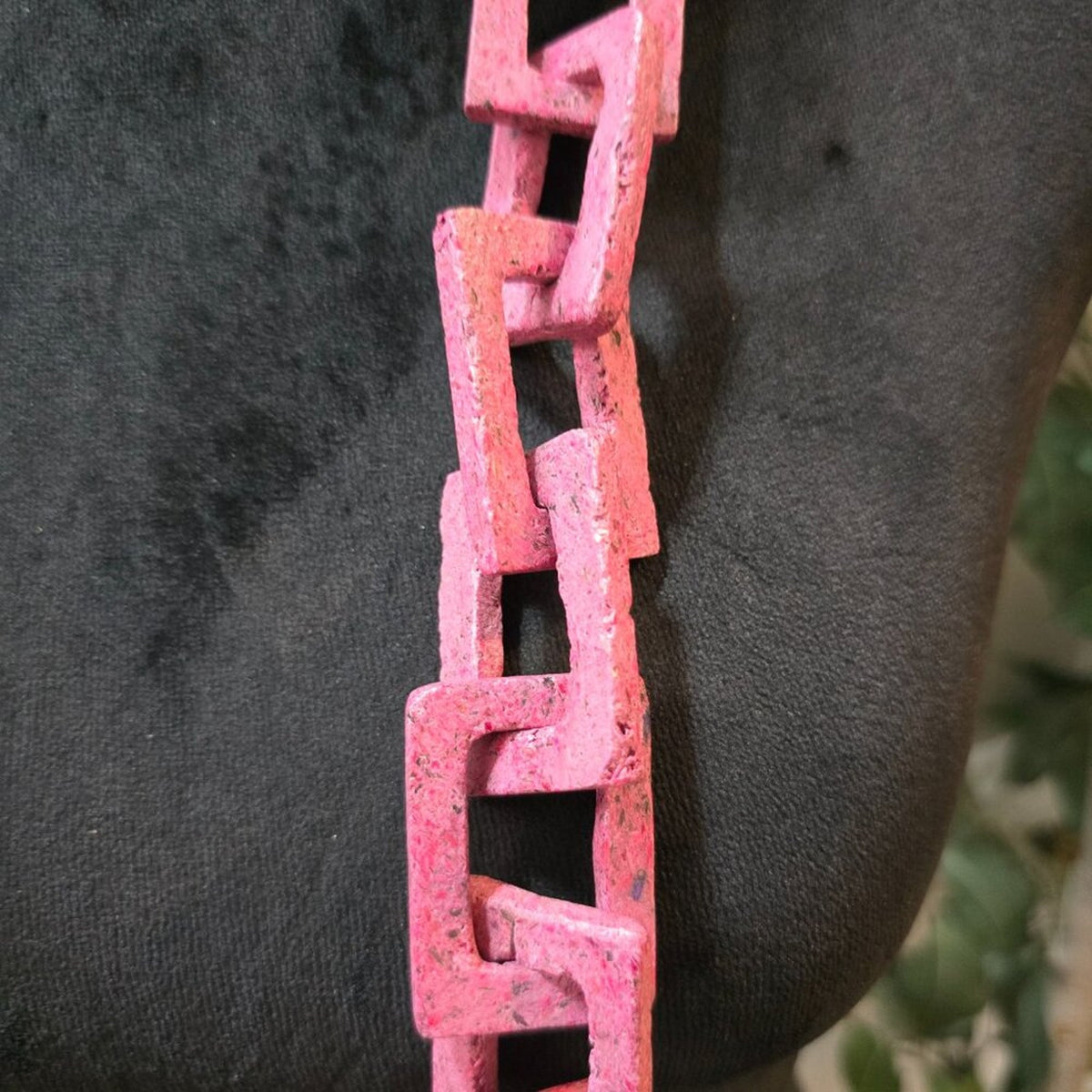 Womens Fashion Pink Punk Thick Street Style Chain Necklace with Lobster Clasp