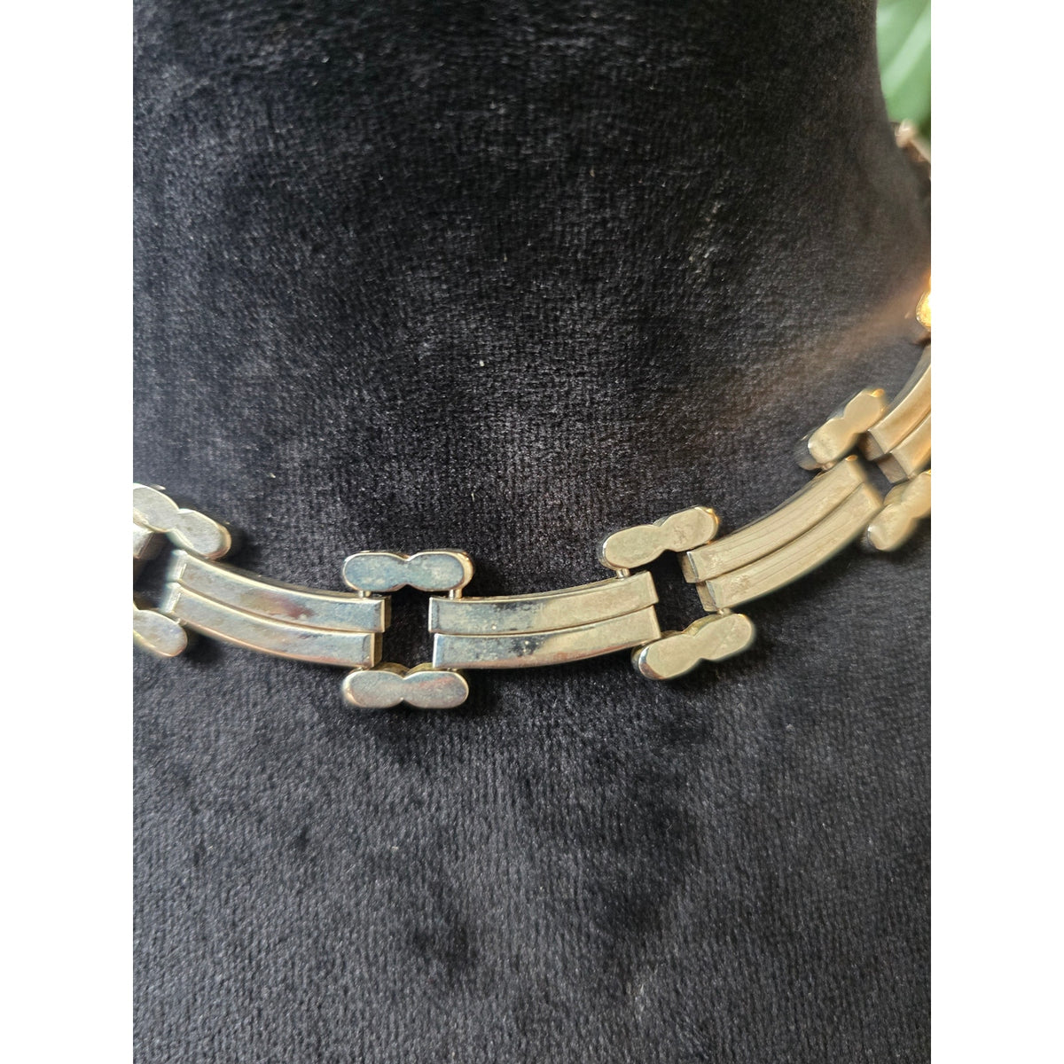 Silver Geometric Collar Statement Necklace