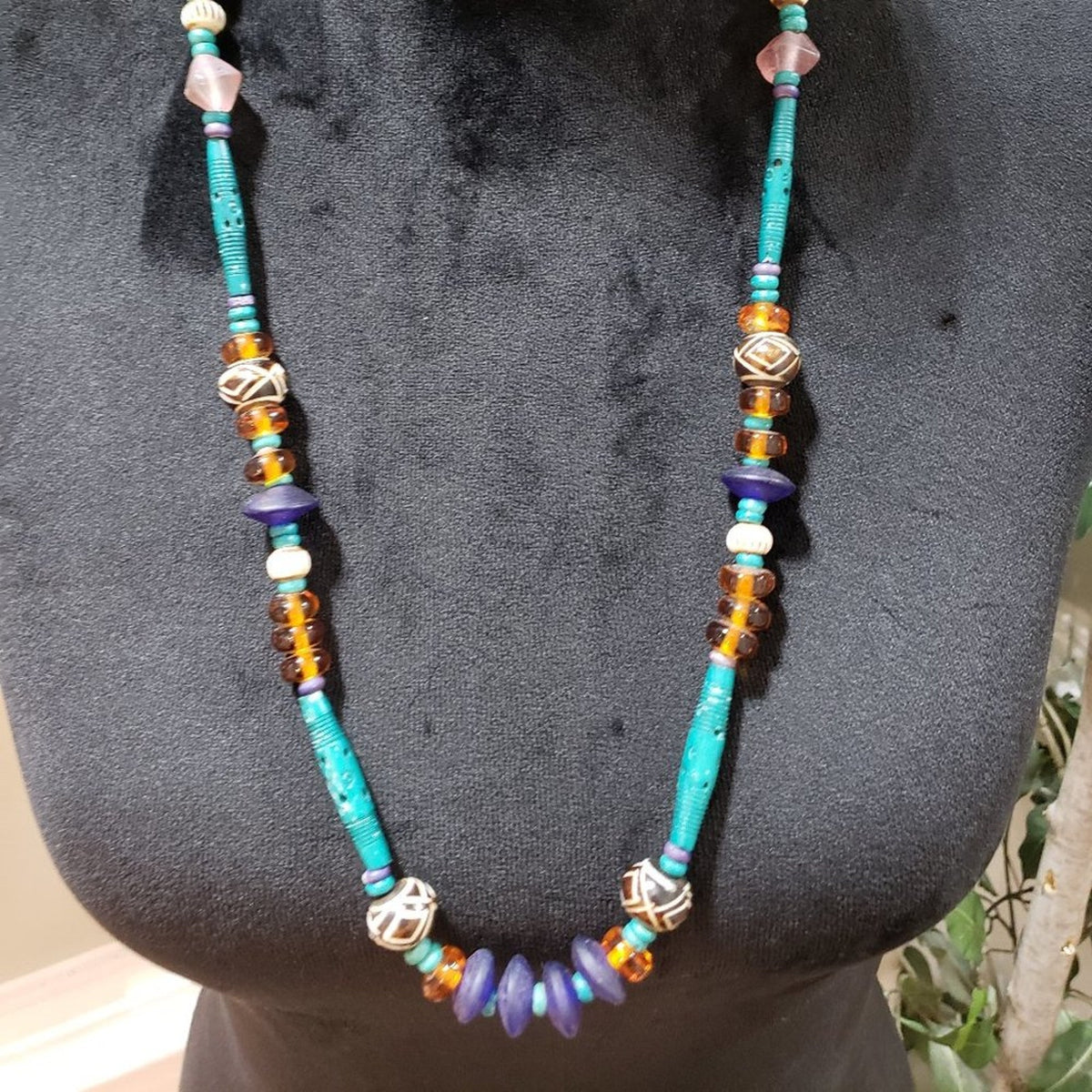 Womens Multi Stone & Turquoise Single Stand Fashion Jewellery Necklace