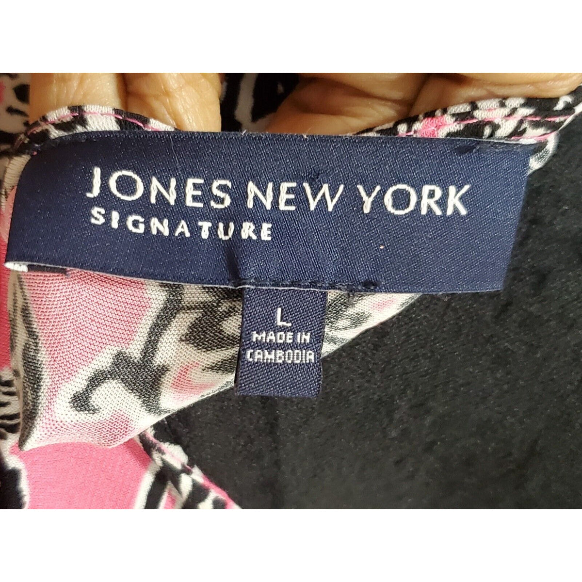 Jones New York Womens Pink Polyester V-Neck Short Sleeve Knee Length Dress Large