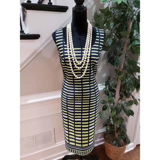 Maya Brooke Women's Multicolor Round Neck Sleeveless Knee Length Dress Size 12