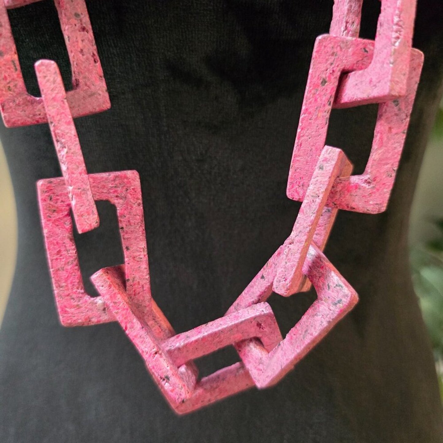 Womens Fashion Pink Punk Thick Street Style Chain Necklace with Lobster Clasp