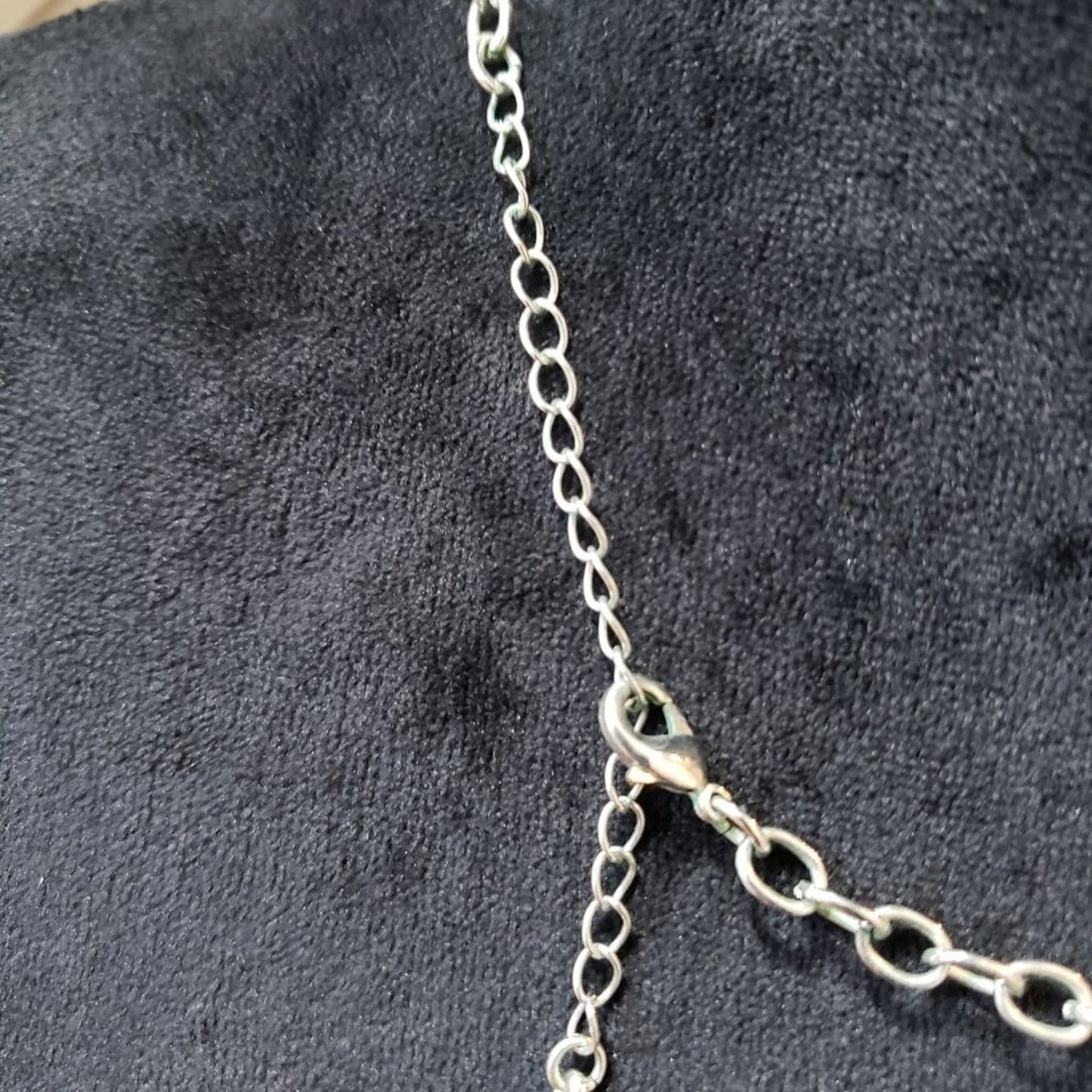 Womens Blue Jane Stone Bubble Silver Chain Necklace Jewelry with Lobster Clasp