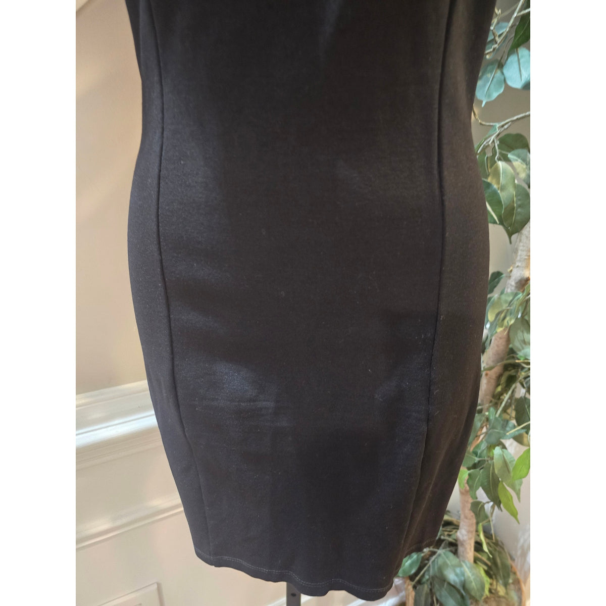 Fashion Nova Mini Dress Women's Chest SZ L Black One Shoulder Ruffle Mock Neck