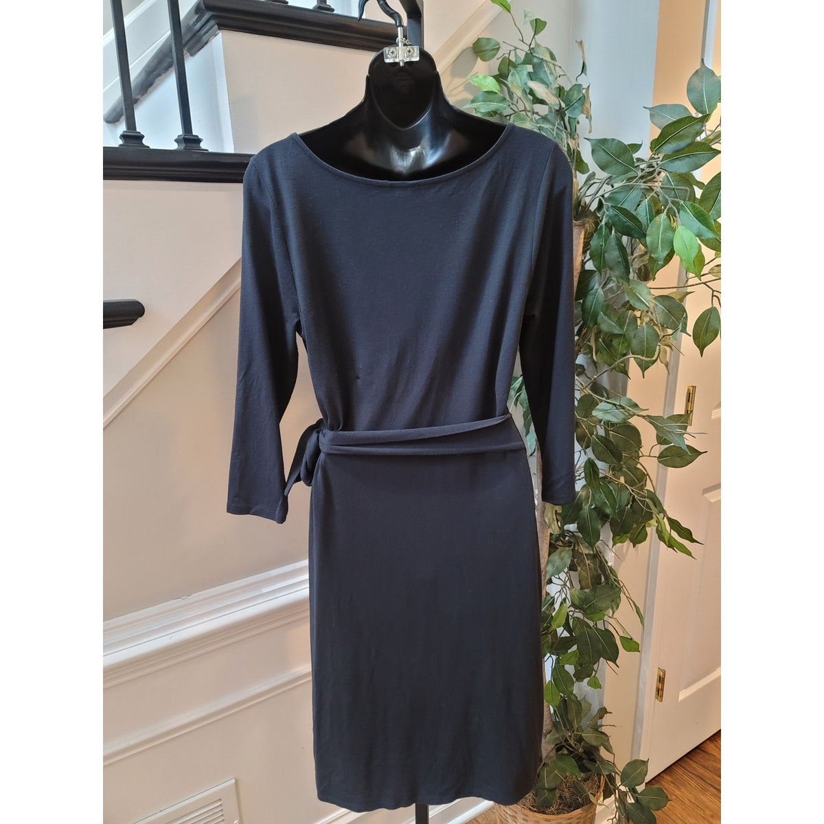 Ann Taylor Wrap Dress Women's Size XS Black Long Sleeves Cocktail Party