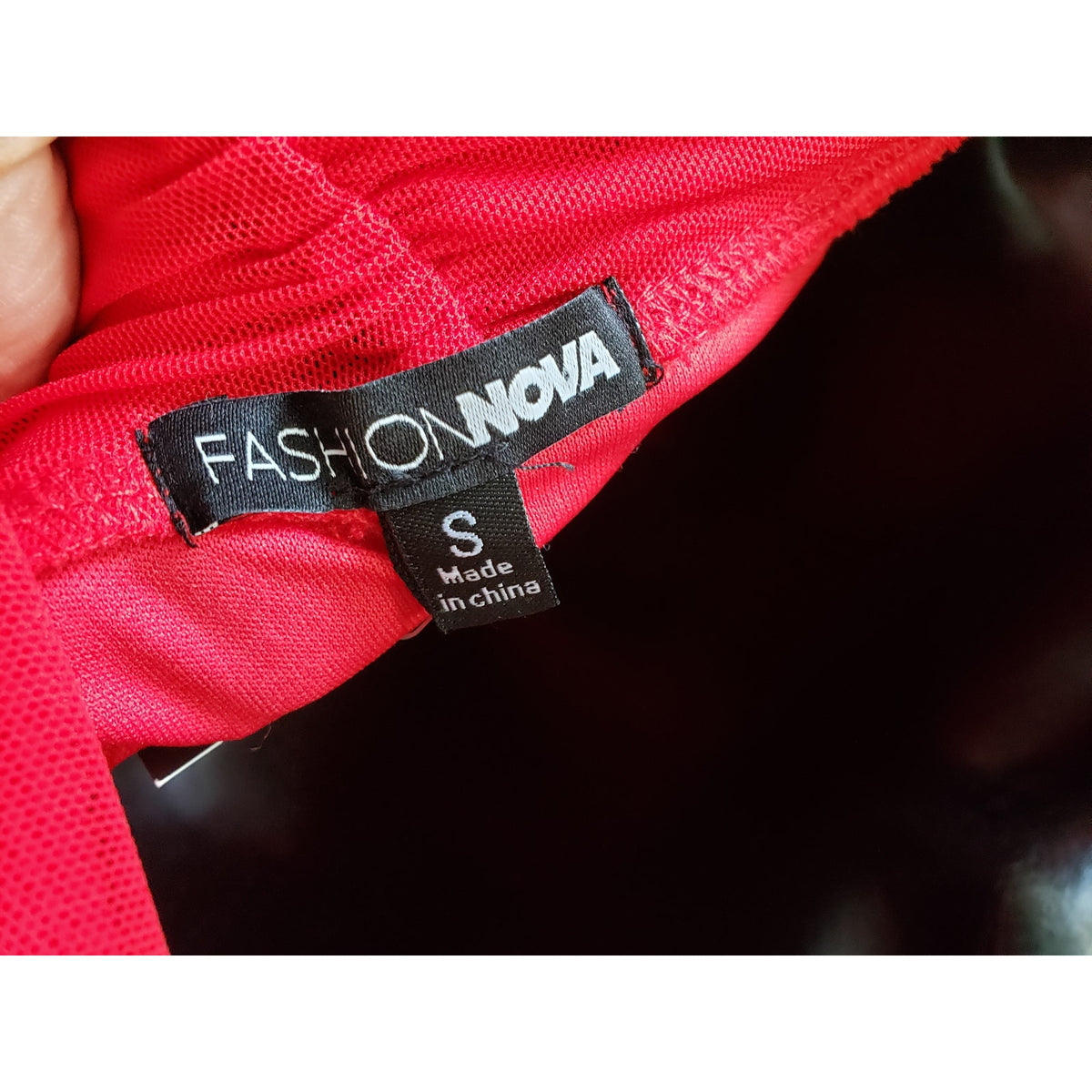 Fashion Nova Slinky Ruched Maxi Dress Womens S Red Cowl Neck Sheer Sleeve Lined
