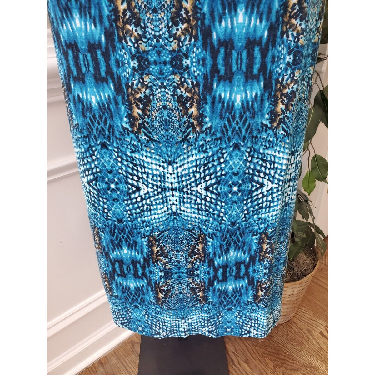 Mix & Co. Women's Blue Polyester One Shoulder Off Sleeveless Long Maxi Dress L
