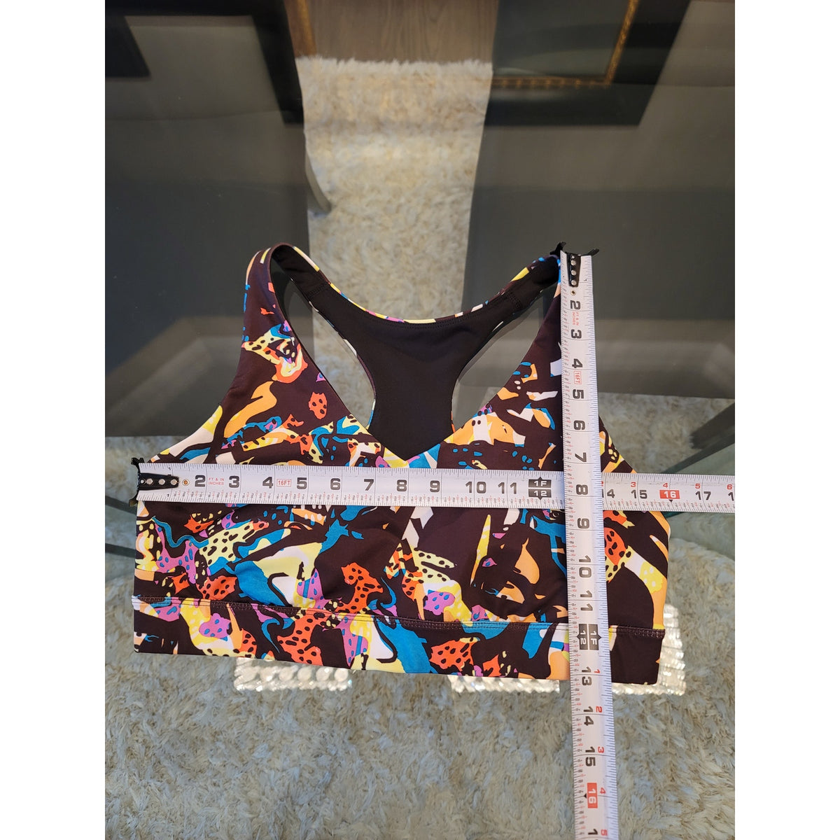 Tek Gear Workout Set Women’s Large Multicolor Abstract Cropped Leggings V-Neck