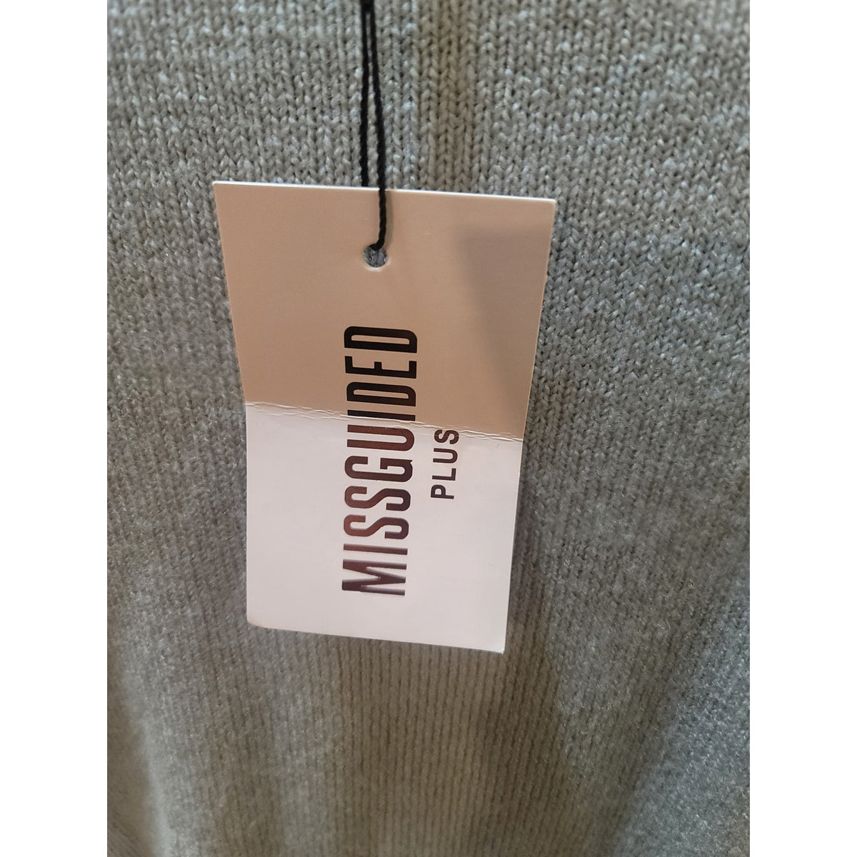 Missguided Jumper Sweater Women's SZ 14/16 Gray Dropped Shoulder Seam Front