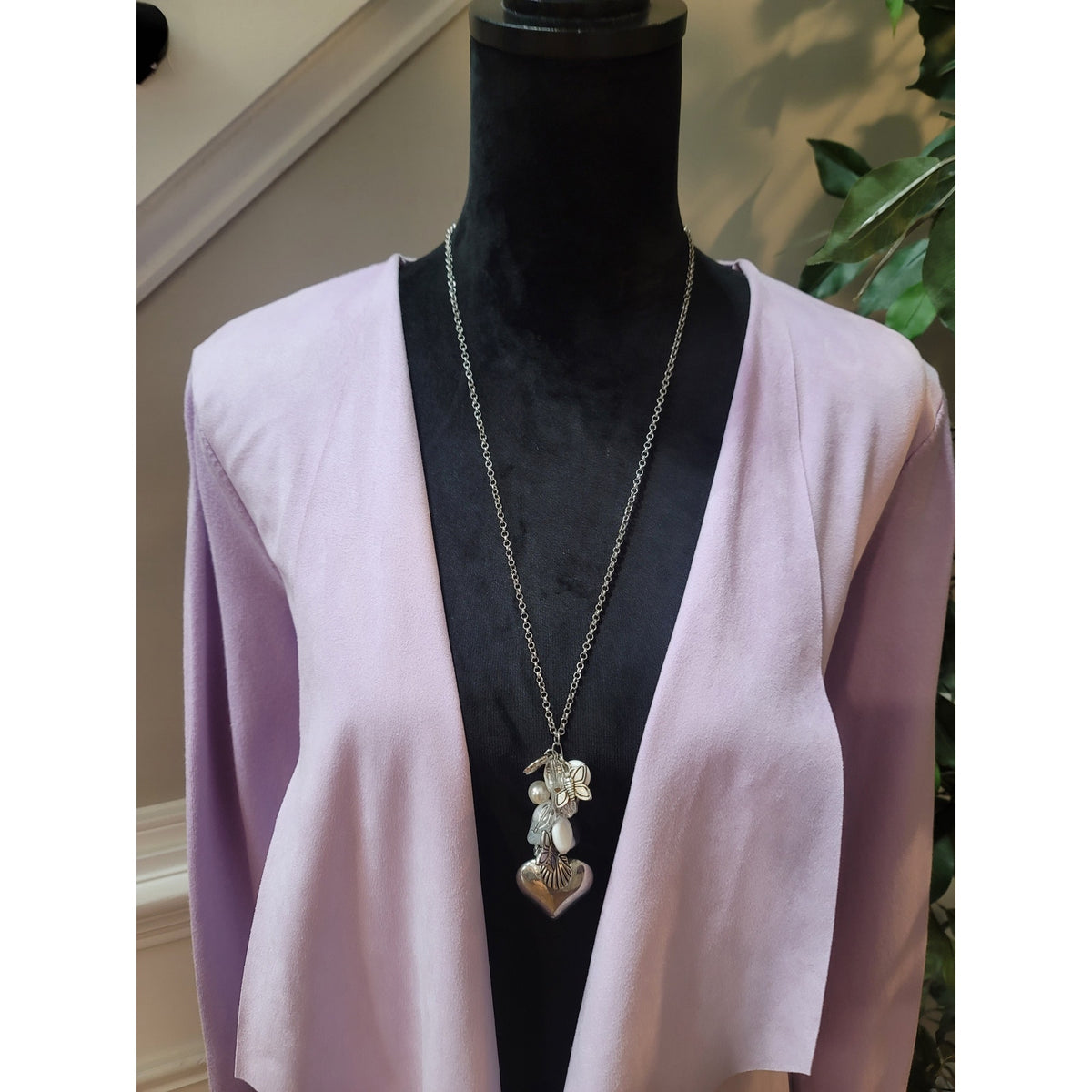 International Concepts Draped Jacket Womens Medium Purple Open Front Long Sleeve
