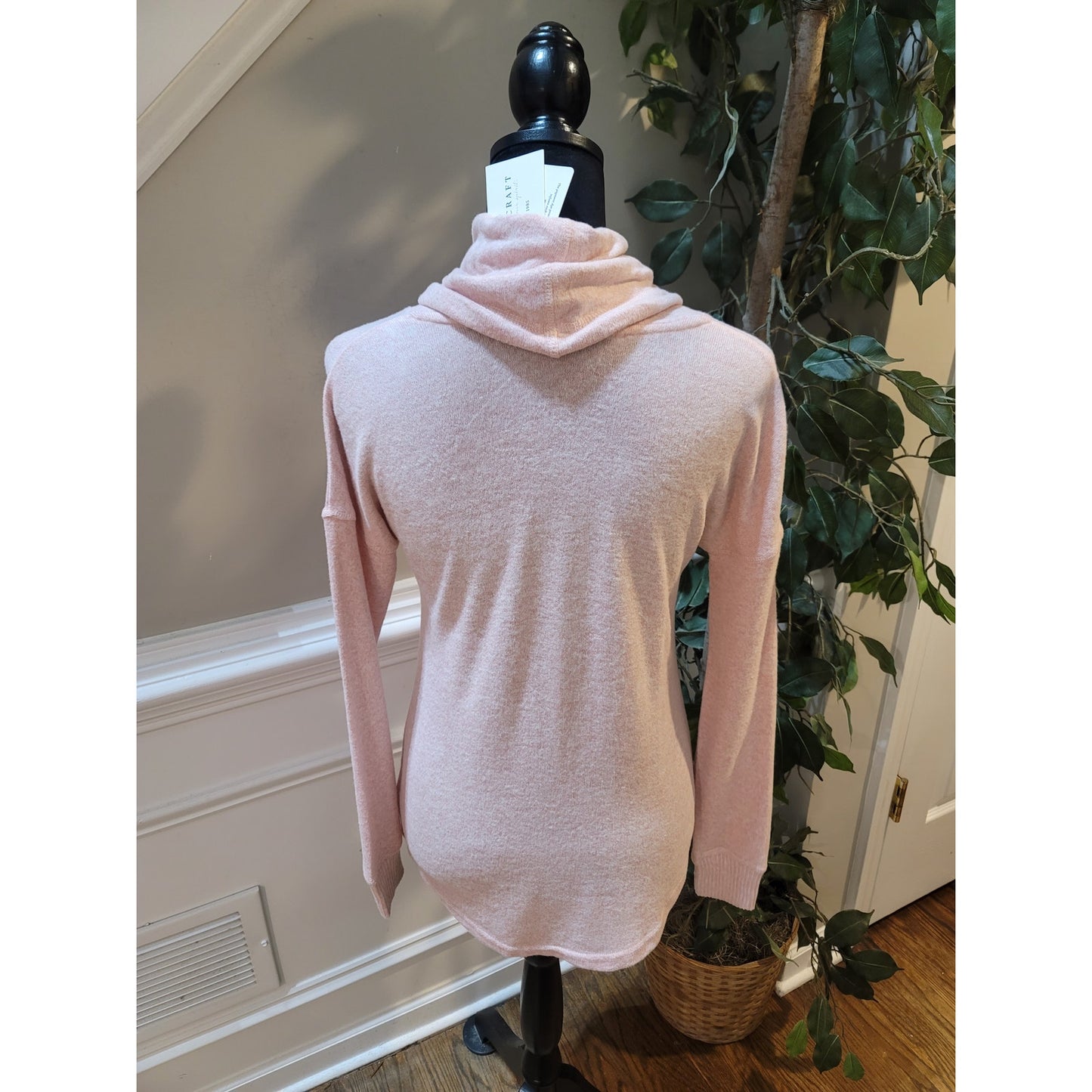 Boxercraft Sweater Women's XS Blush Heather Soft Cuddle Cowl Neck Long Sleeves