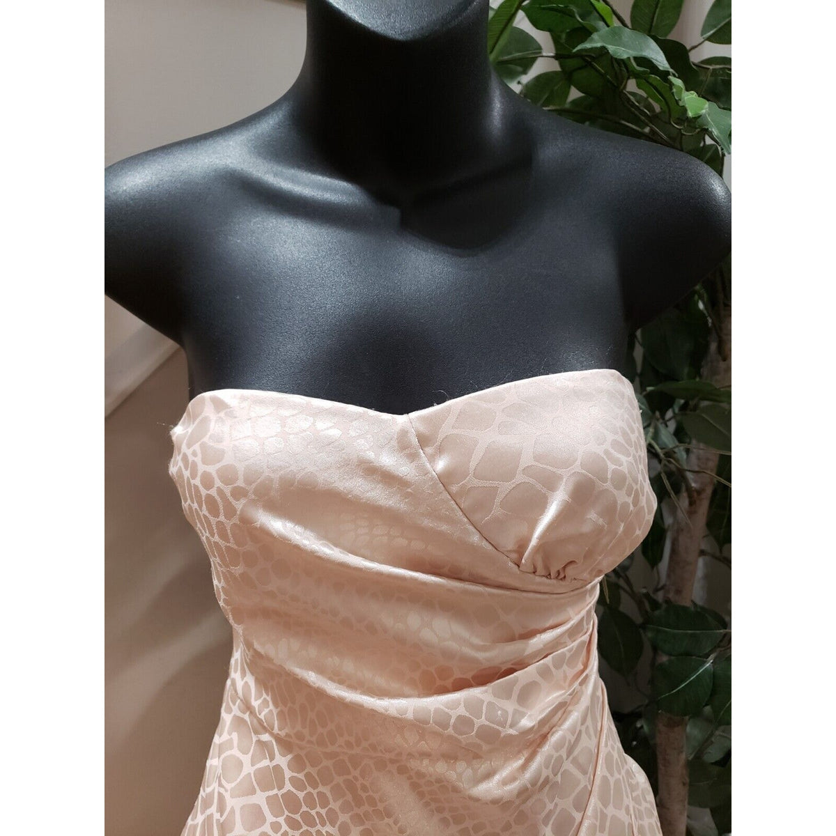 City Studio Women's Pink Snake Print Ruffled Strapless Party Prom Dress 3 (S)
