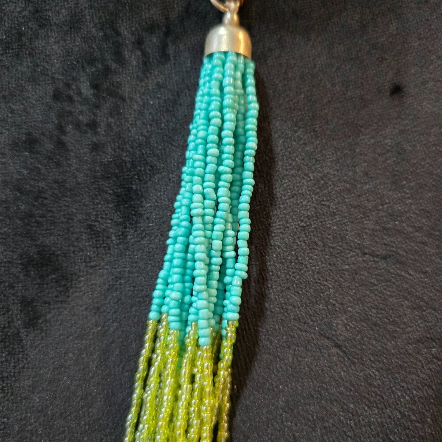 Women Fashion Multicolor Seed Beads Multiple Layered Necklace with Lobster Clasp