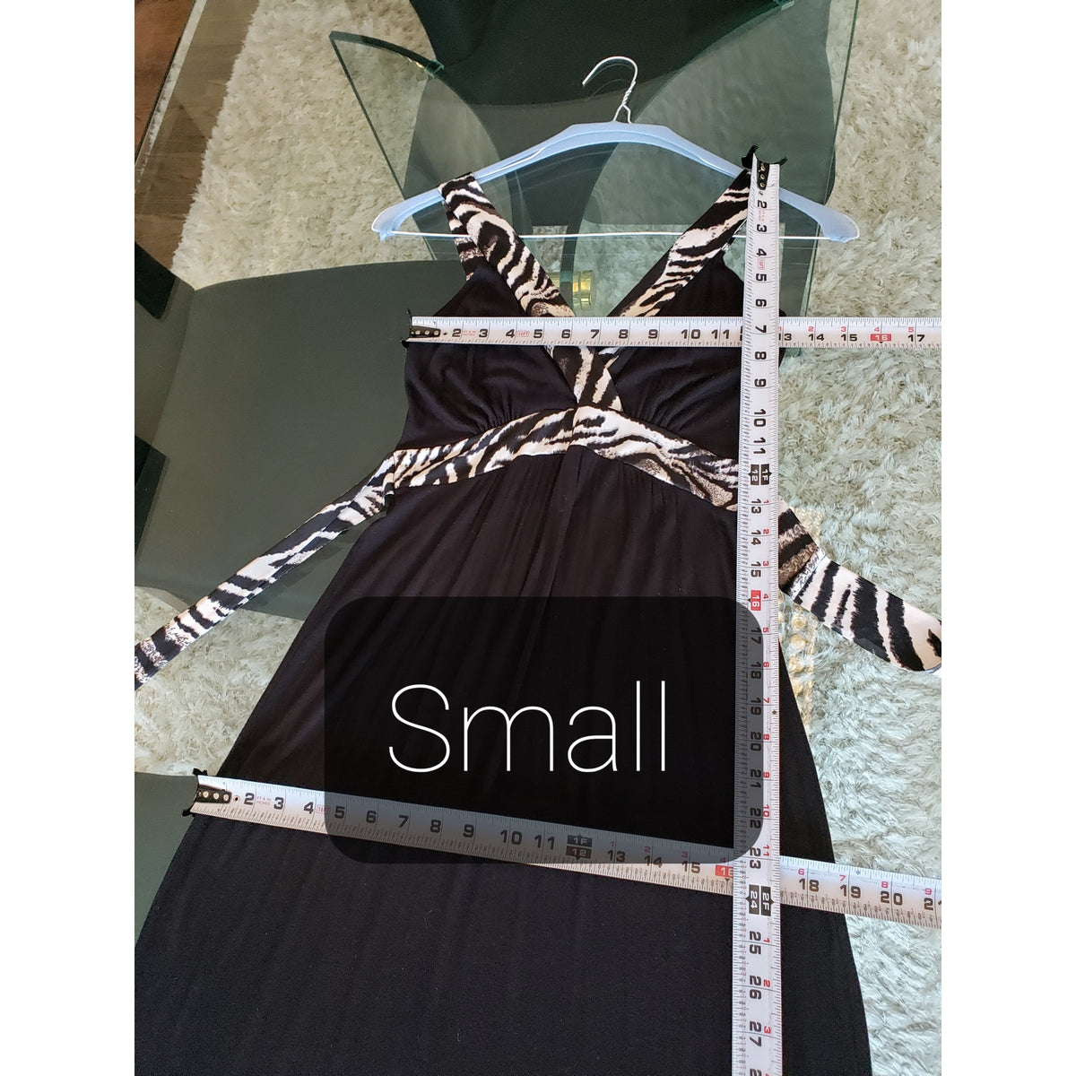 Pretty Young Thing Long Maxi Dress Women's S Black Waist Belt Sleeveless V Neck
