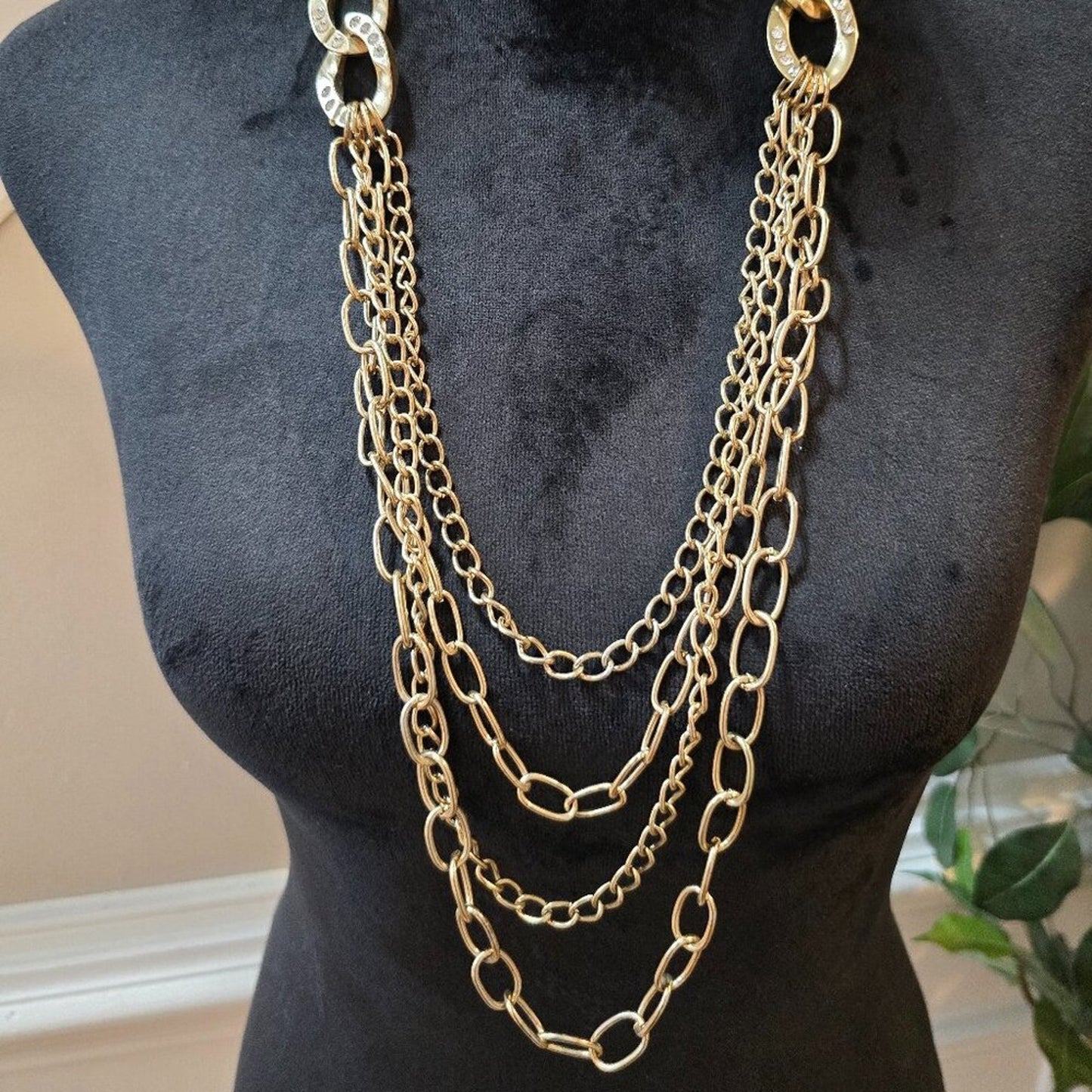 Womens The Melissa Zi Signature Collection Rhinestones Gold Statement Necklace