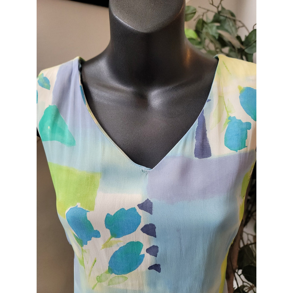 RJ Collection Dress Womens 14 Multicolor Sleeveless Long USA Made Floral