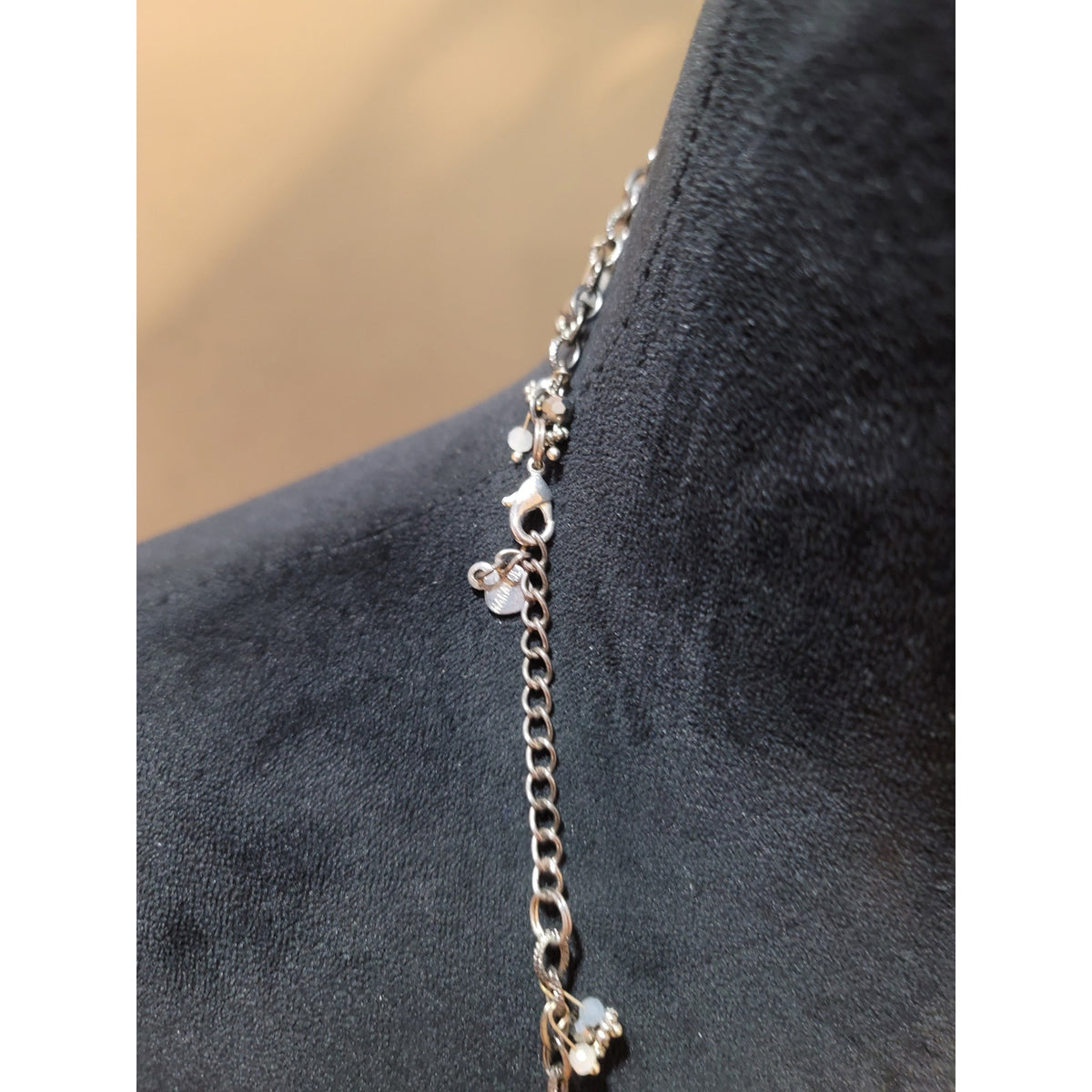 Women's Multi Strand Beaded Necklace With Faceted Beads And Lobster Clasp Design