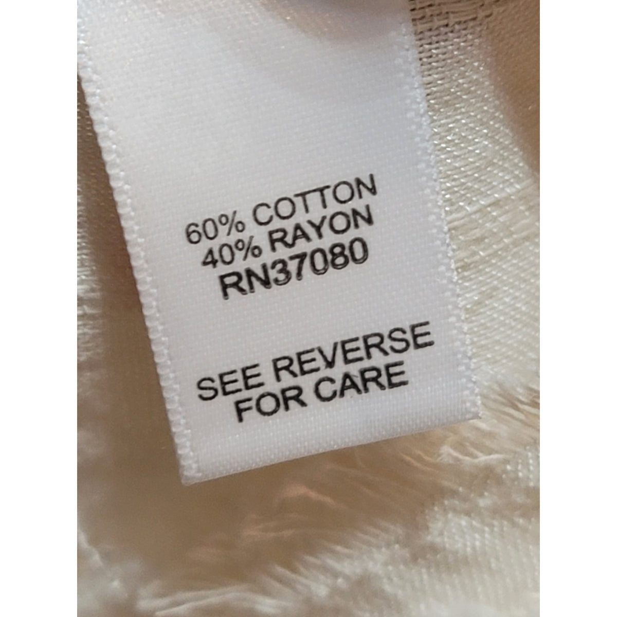 Cato Blouse Top Women SZ 22/24W Off-White Tiered Raw Edge Keyhole Flutter Sleeve