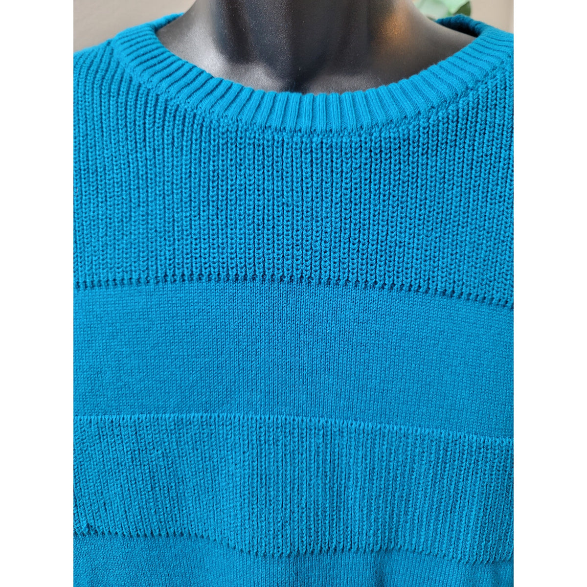 Club Room Sweater Men's Size Large Blue 100% Cotton Crew Neck Long Sleeves