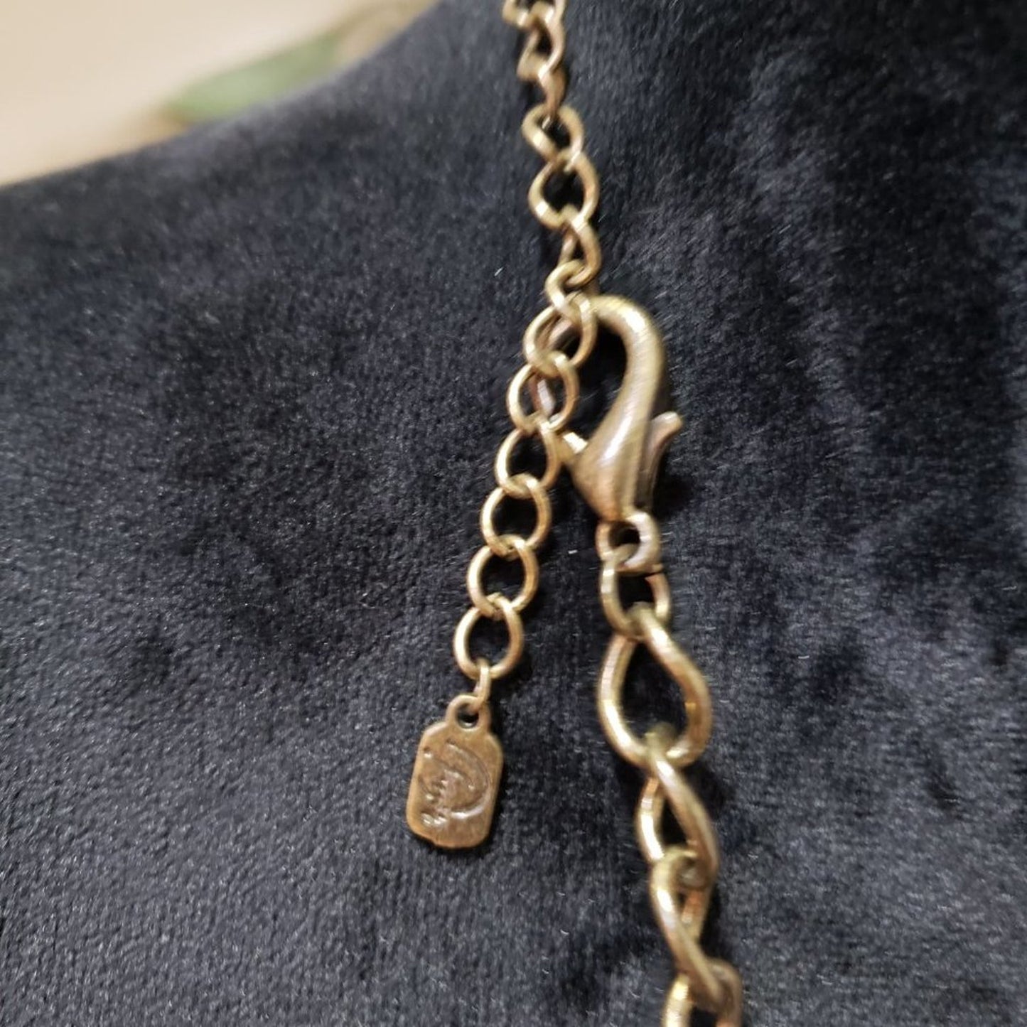 Womens Fashion Brass Multi Strand Heart Pendant Statement Necklace Lobster Clasp