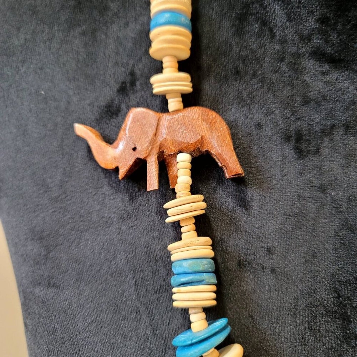 Womens Multicolor Wood African Safari Animal Necklace Jewelry with Barrel Clasp