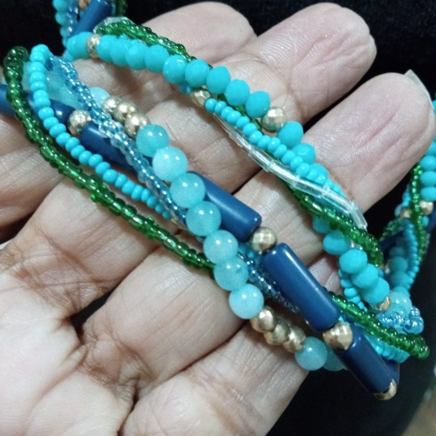 Catherines Womens Fashion Multistrand Multicolor Chunky Beaded Long Necklace