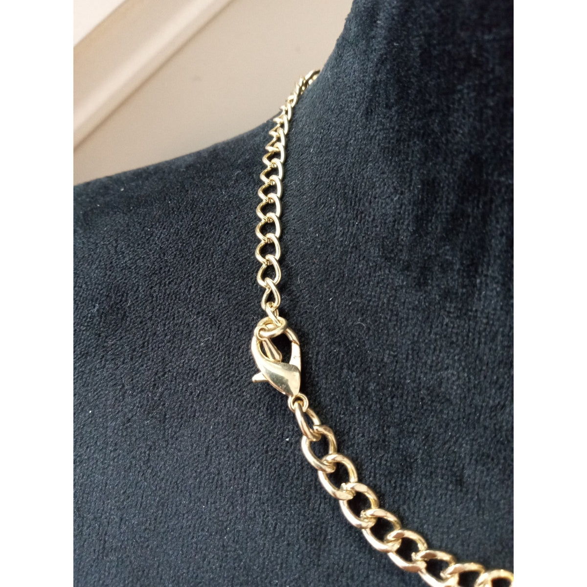 Blue Yellow Crystal Statement Necklace Gold Tone Rhinestone Bib Collar Necklace