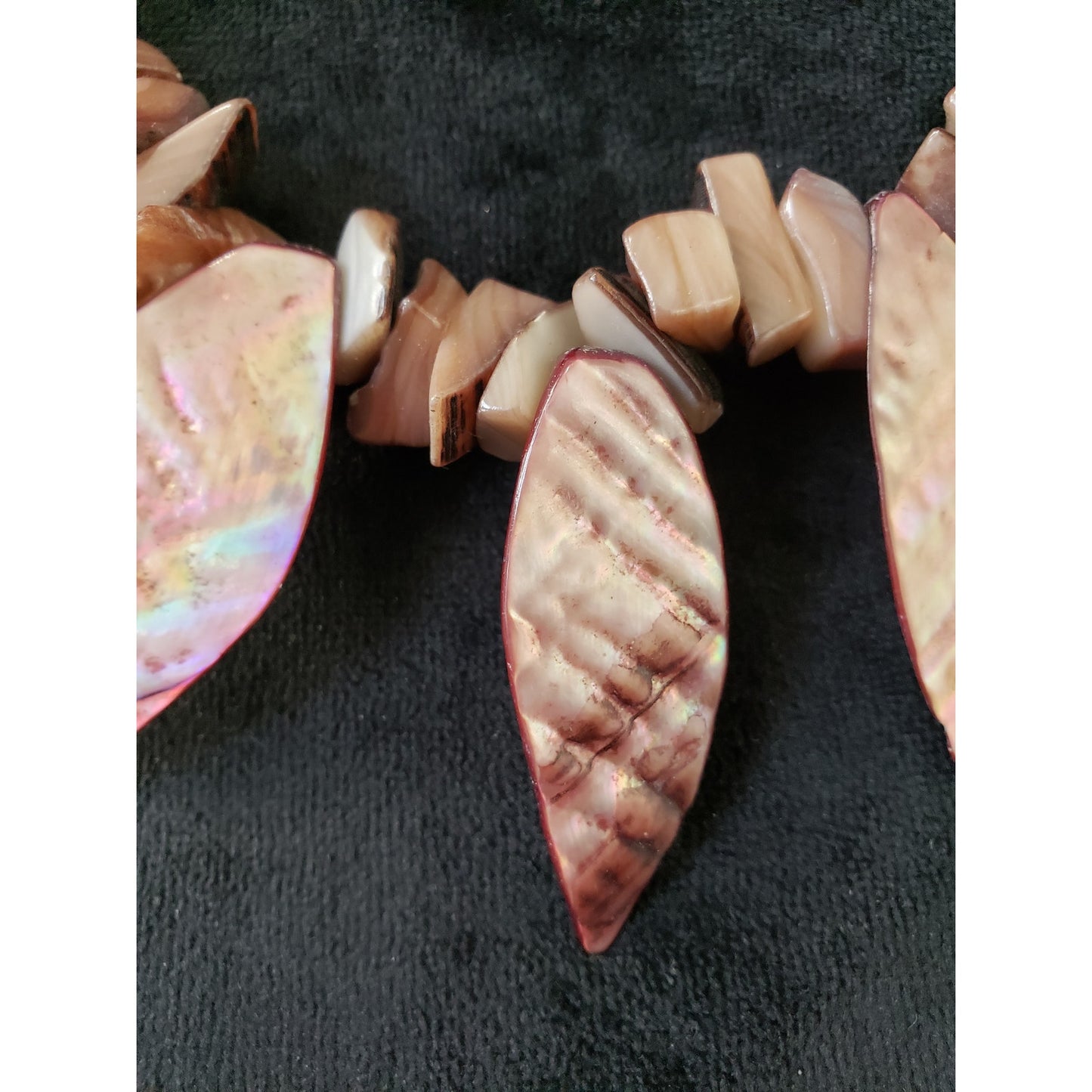 Womens Bontoc Tribal Talisman Ceremonial Inspired Dyed Mother of Pearl Necklace