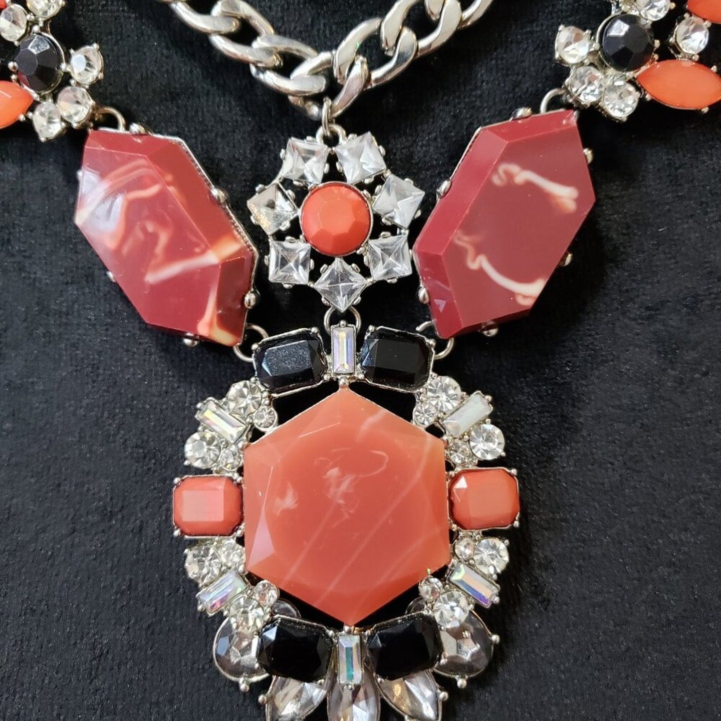 Womens Multicolor Beaded Silver Tone Chain Necklace Jewelry with Lobster Clasp