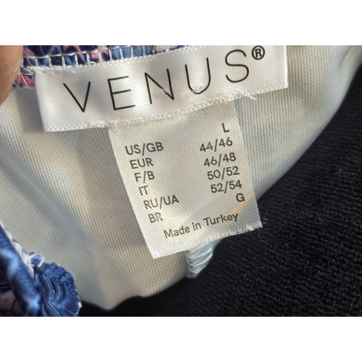 Venus Sheath Dress Women's Large Blue/Pink Floral Cross-Front Spaghetti Straps
