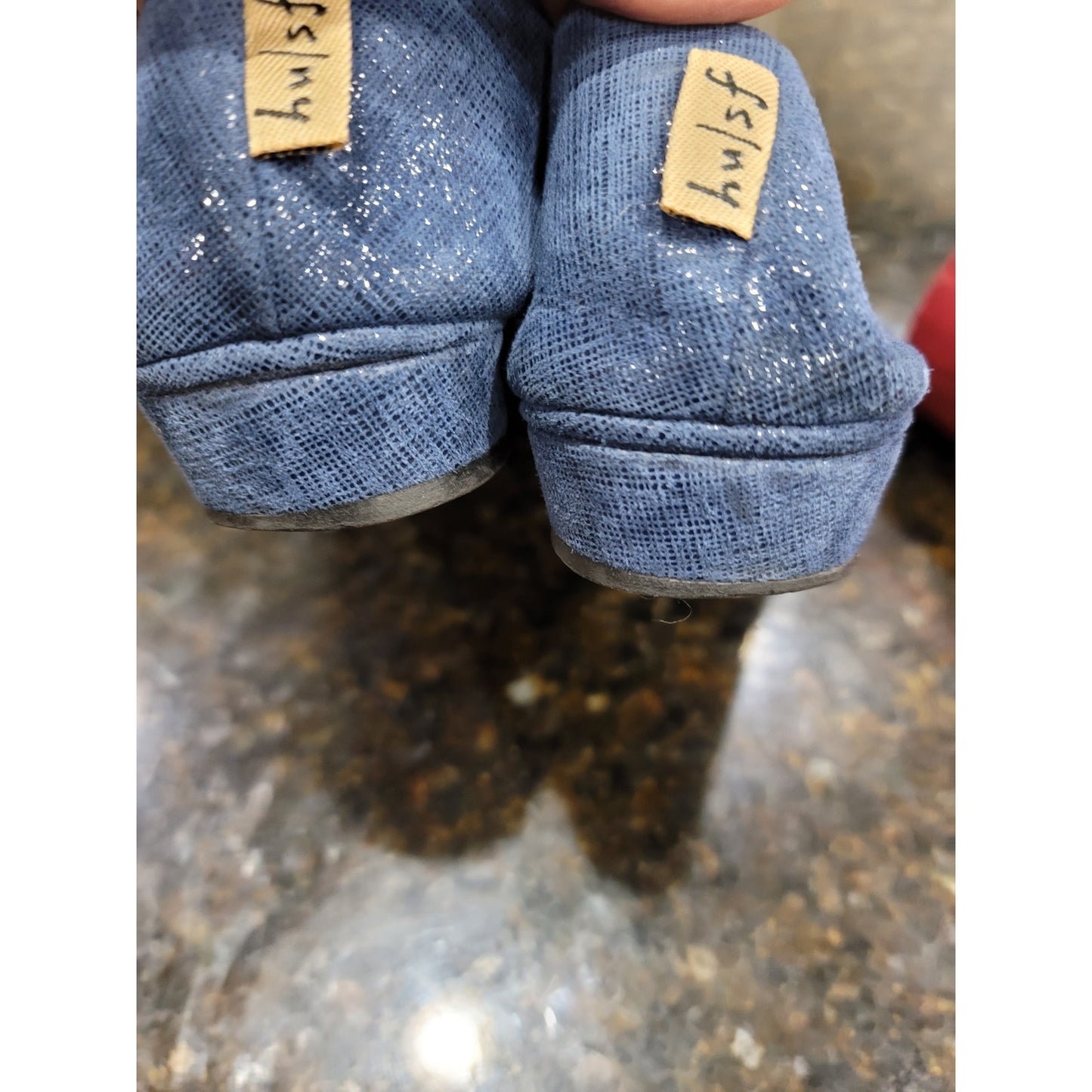 FSNY Ballet Flats Women's Size 8.5 Blue Sparkle Slip On Round Toe Comfort Shoes