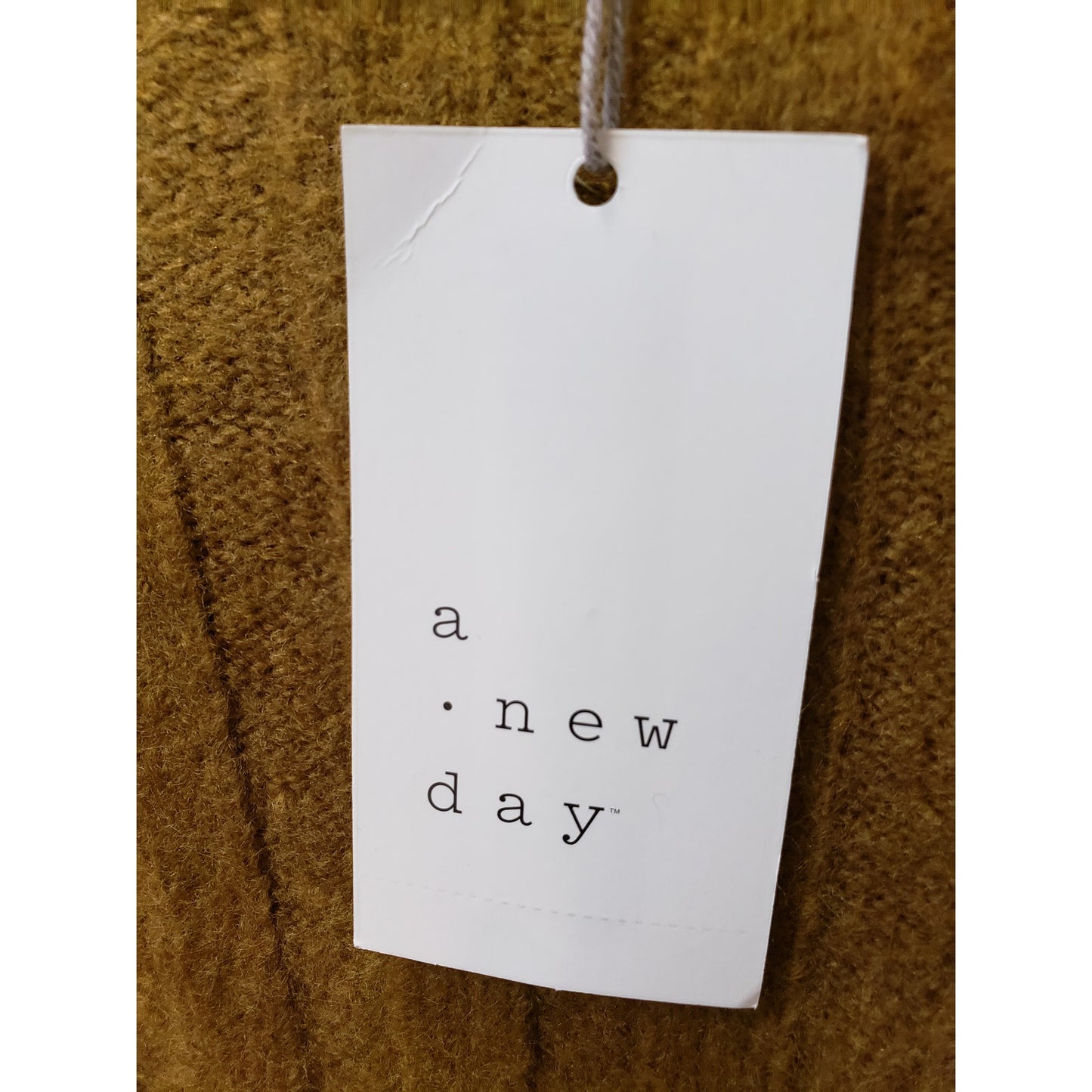 A New Day Sweater Dress Women's XS Green Knit Long Sleeve Lightweight Mock Neck