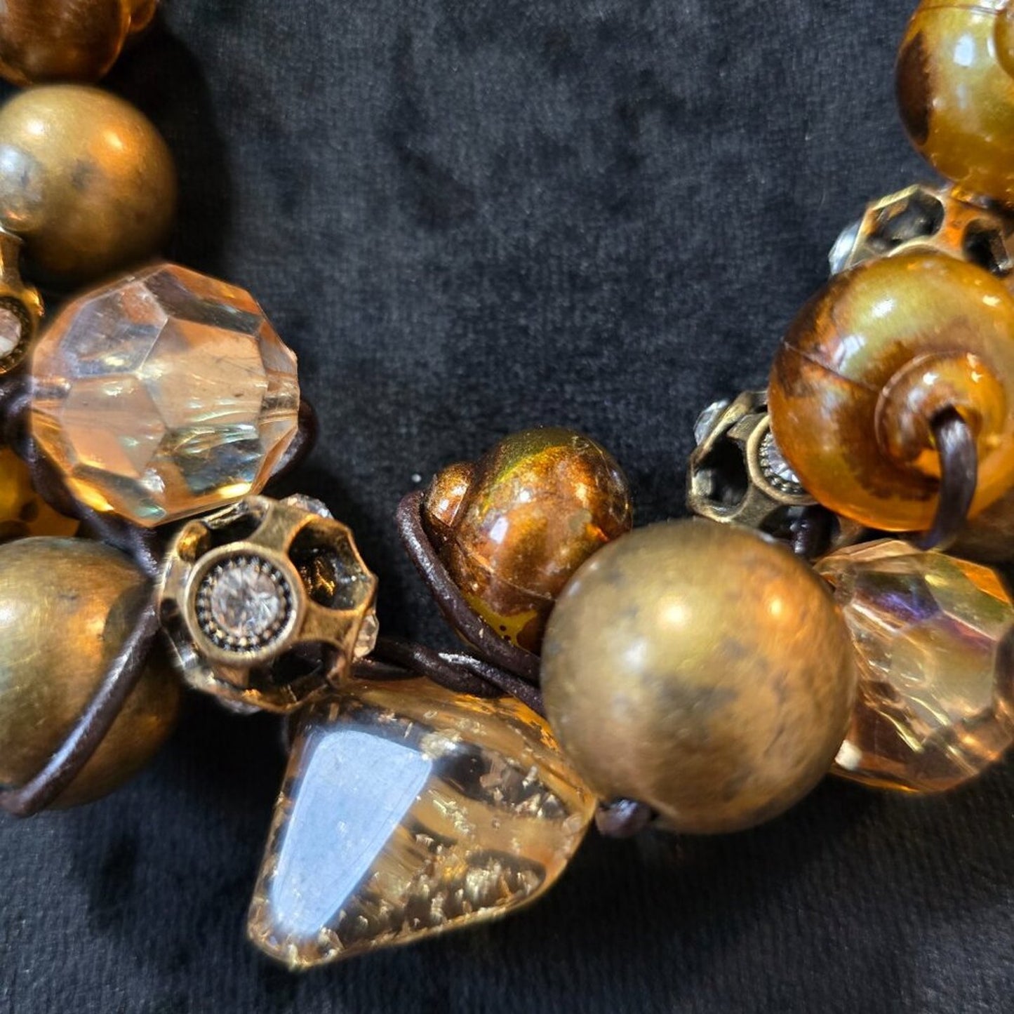 Womens Fashion Gold Tone Pearl Beaded Necklace Jewelry with Lobster Clasp