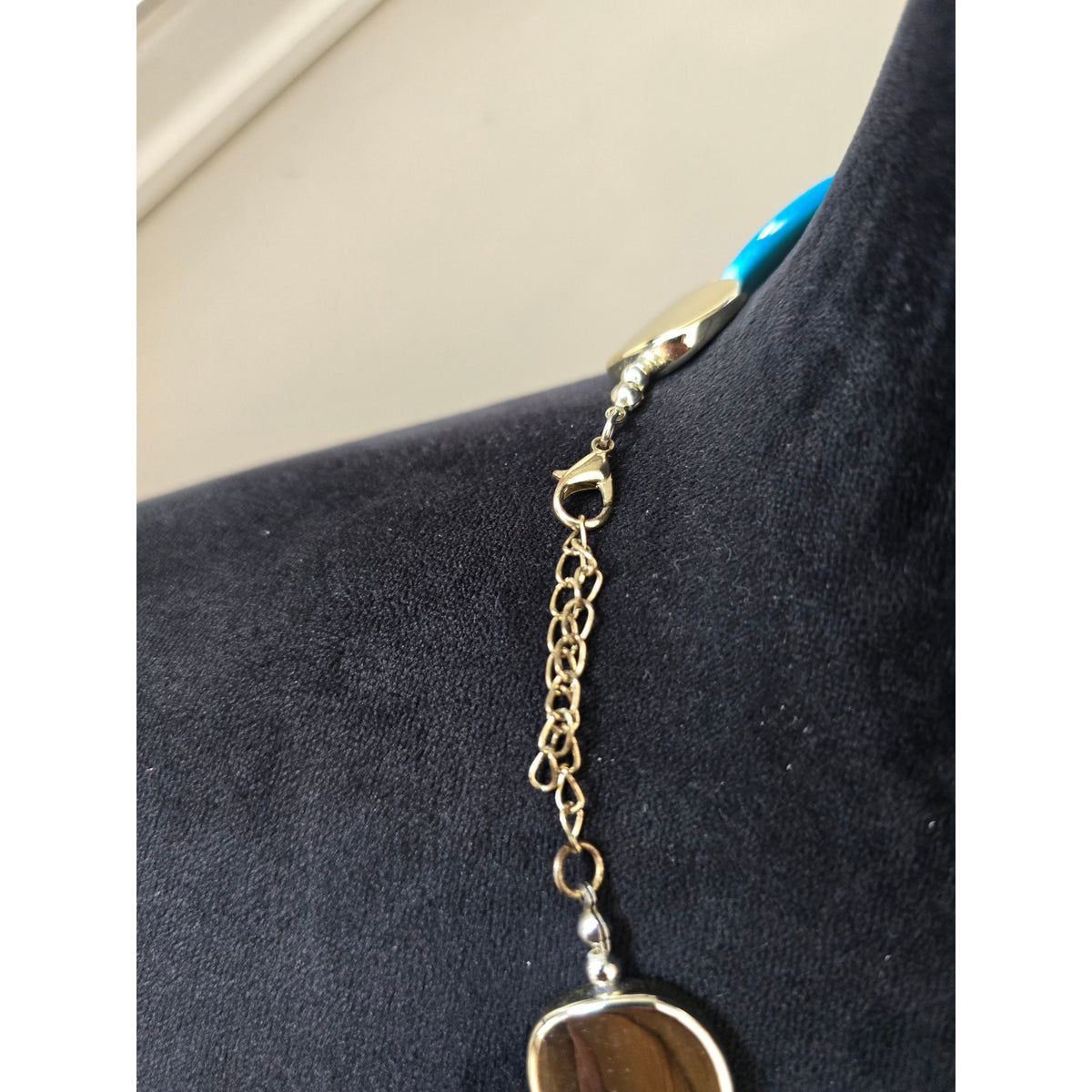 Turquoise Gold Disc Statement Necklace