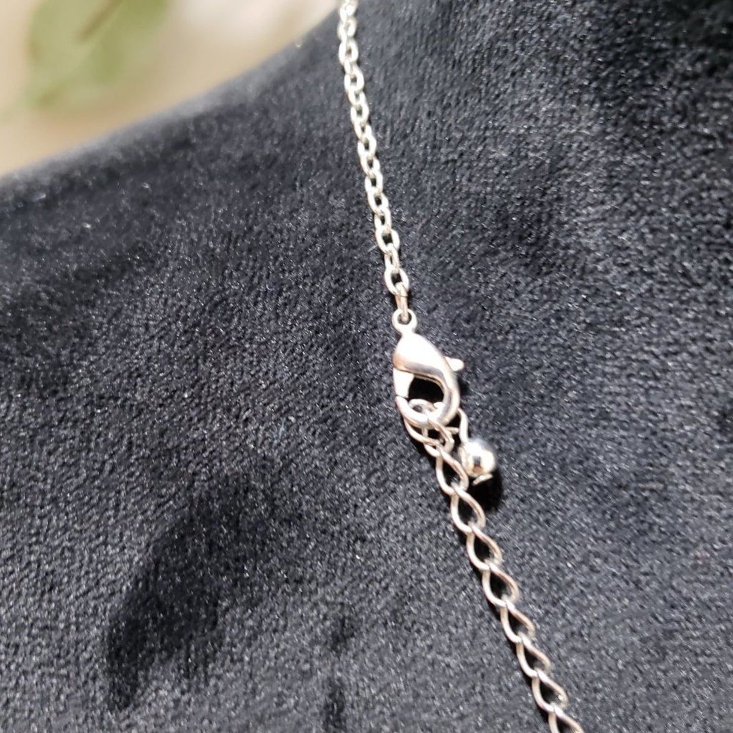Fashion Silver Link Chain Square Pendant Collar Necklace with Lobster Clasp