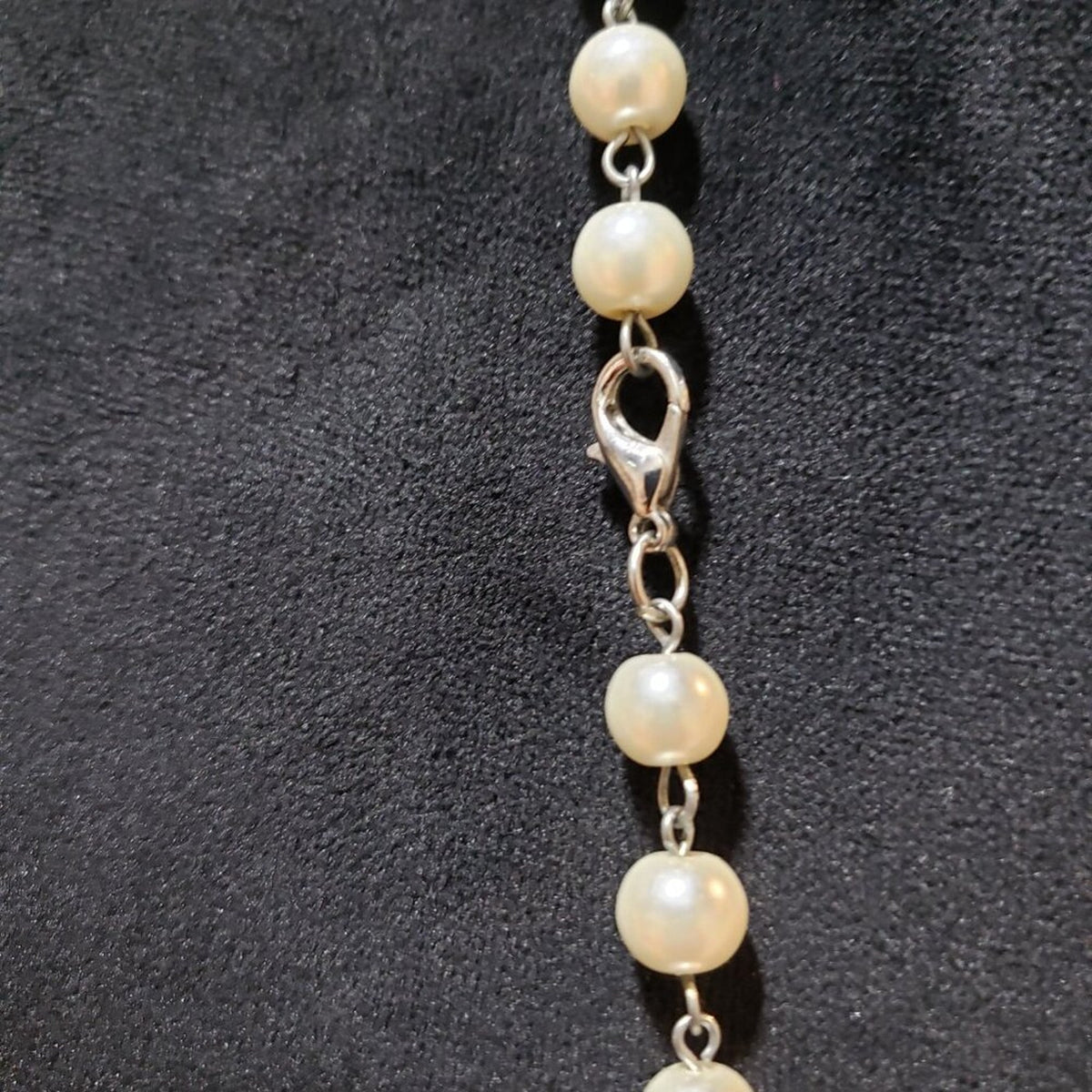 Womens Fashion Ivory Pearl Link Beaded Necklace Jewelry with Lobster Clasp