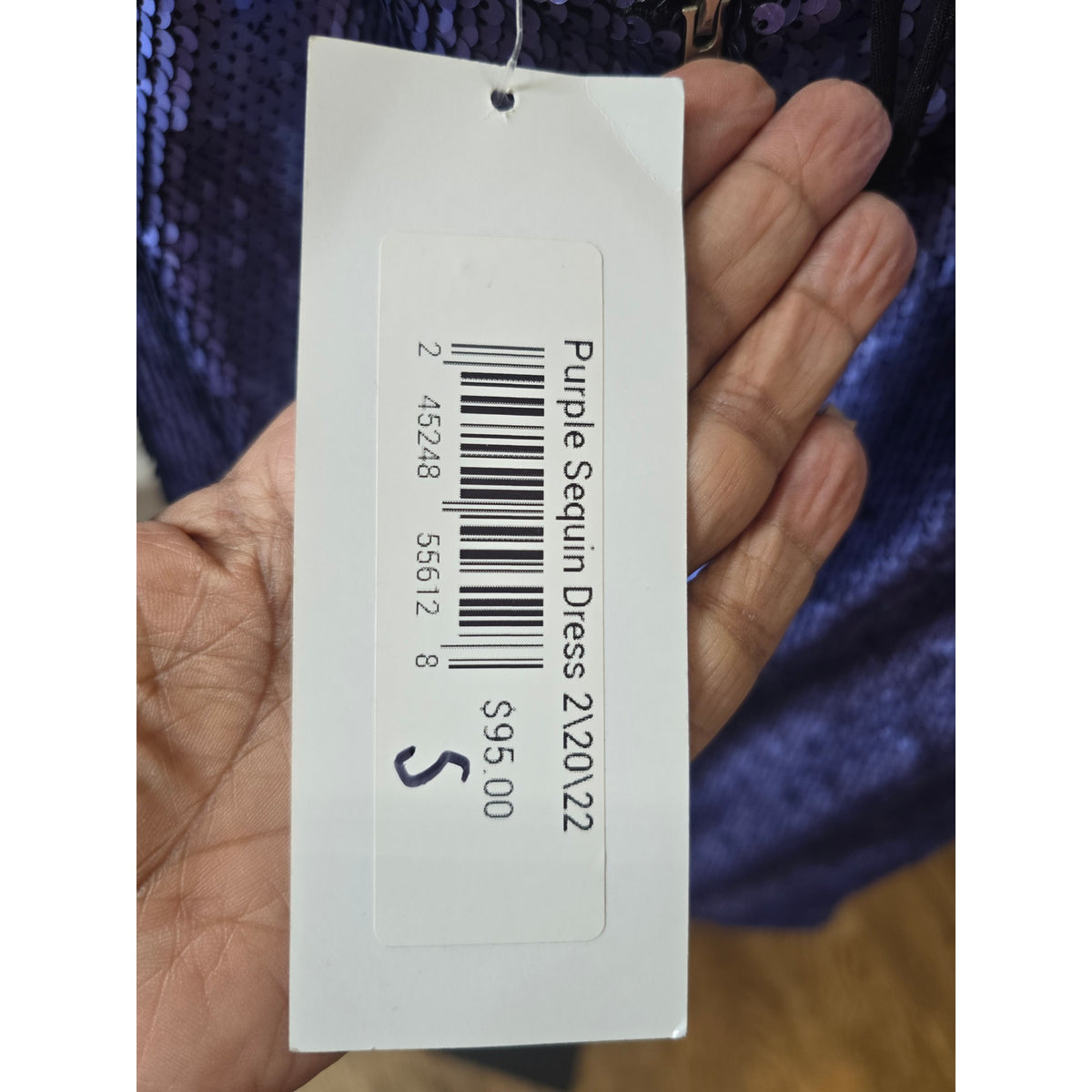 Quii Bodycon Dress Women's Small Purple Sequin Open Back Criss-Cross Straps