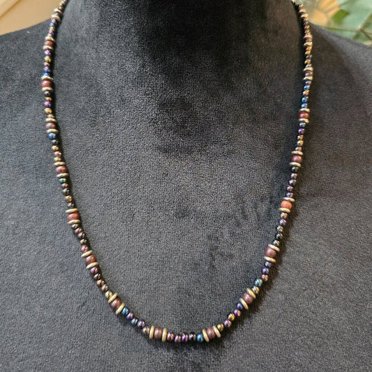 Womens Fashion Multicolor Seed Beads Bohemian Necklace Jewelry with Toggle Clasp