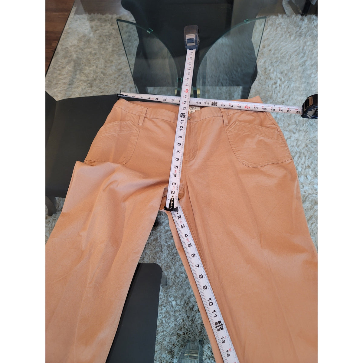Cato Straight Leg Pants Women's Size 18W Tan Curved Patch Pockets High Rise
